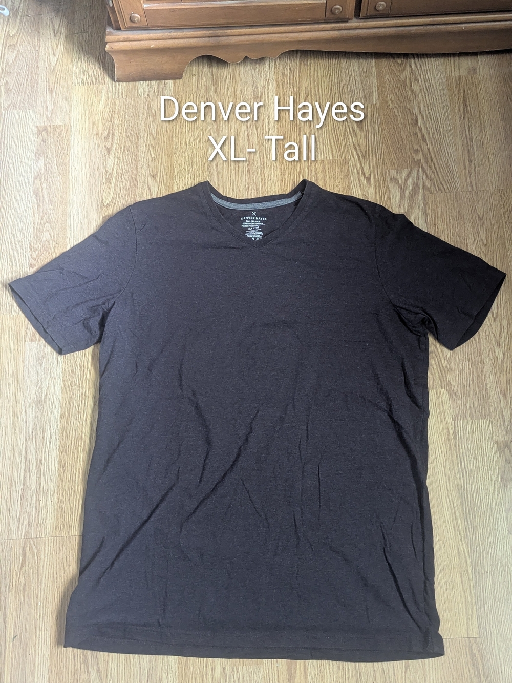Denver Hayes Black V-Neck Short Sleeve Tee - XL Tall
